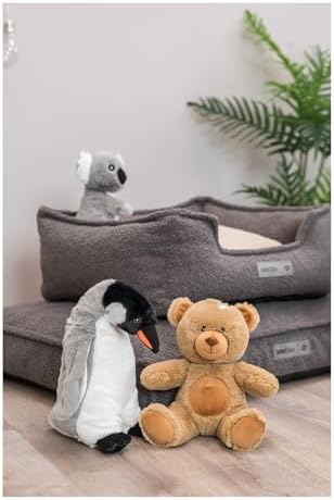 TRIXIE Be Eco Eddy The Teddy Plush Dog Toy for All Dogs, 9" Fun and Cuddly Squeaky Dog Toy, 98% Recycle Material