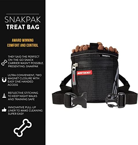 EzyDog SnakPak Wearable Dog Treat Bag with Magnetic Closure - Black