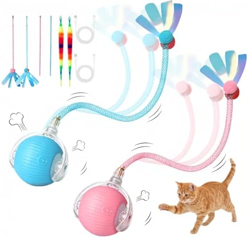 Interactive Cat Toy Ball, Automatic Cat Toys for Indoor Cats with 3 Modes
