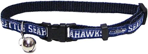 Pets First COLLAR for CATS - NFL SEATTLE SEAHAWKS CAT COLLAR. - Strong & Adjustable FOOTBALL Cat Collars with Metal Jingle Bell