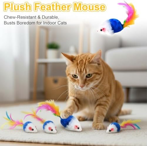 2-Pack Interactive Cat Toys Ball for Indoor Cats＆Dogs,Automatic Cat Toy 360° Auto-Rotation Smart Obstacle Avoidance,Includes 4 Cat Spiral Spring,Cat Enrichment Toys for Indoor Cats (RedBlue)