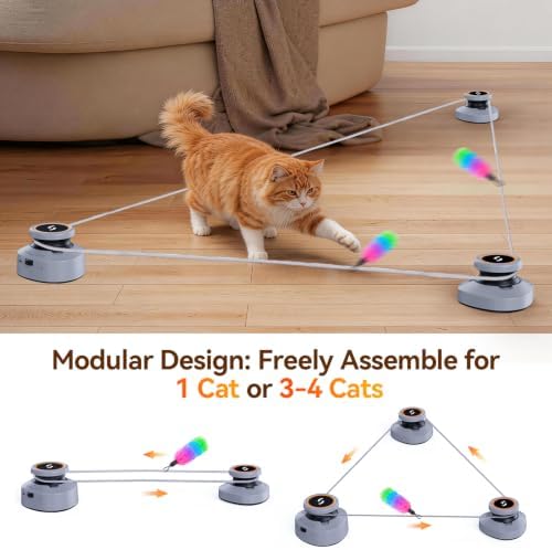 Jripae Automatic Interactive Cat Toys for Indoor Cats with DIY Chase Track