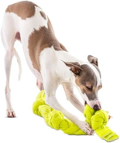GURU Pet Squeaking Tennis Snuffle Rope Dog Toy with Braided Design - Snuffle Rope for Durable Play - Interactive Dog Toy with Squeakers & Treat Hiding for Stimulation - Dog Snuffle Toy for Active Pets