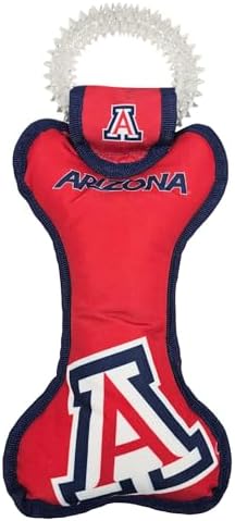 Pets First NCAA University of Arizona Wildcats Dental Dog TUG Toy with Squeaker. Tough PET Toy for Healthy Fun, Teething & Cleaning Pets Teeth & Gum
