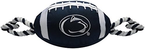 NCAA Penn State Nittany Lions Football Dog Toy, Tough Quality Nylon Materials, Strong Pull Ropes, Inner Squeaker, Collegiate Team Color