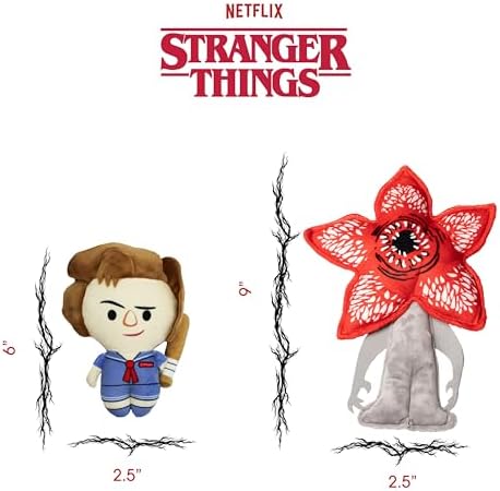 design LAB, Inc. Stranger Things Official Merchandise | Interactive Toys for Indoor Play | Steve & Demogorgon 2-Pack Set | Cool Dog Toy Stuffed Animals | Stranger Things Toys
