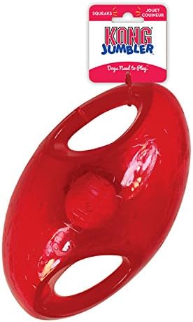 KONG Jumbler Football - Interactive Dog Toy for Dog & Puppy Playtime - Fetch Toy with Tennis Ball - Dog Supplies for Engaging Play (Large/Extra Large)