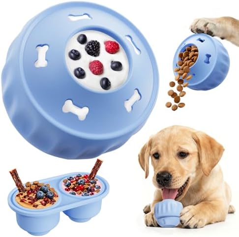 Frozen Treat Dispensing Dog Toy, Long Lasting Interactive Dog Toys for Boredom, Dogs Licking Toy to Keep Them Busy, Birthday Gifts for Small/Medium Dogs