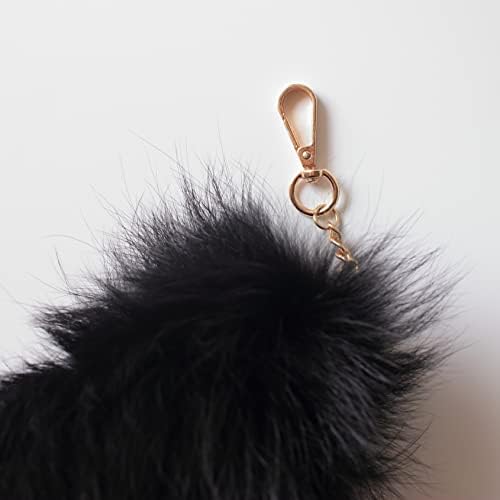 Fosrion Real Fox Tail Fur Cat Bites Hunting Playing Catching Toy (Black, Only Tail)