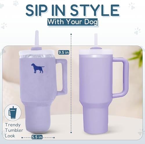 PUPROAR Pup Cup Tumbler Dog Toy, Cute Girl Dog Toys and Birthday Gift, Squeaky & Plush Puppy Present (Lavender Purple)