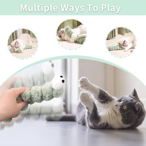 2BB Cat Kicker Toys 2 Pack, 13 Inch Quiet Catnip Toy Pillows for Indoor Cats, Soft Plush Refillable Kick Sticks for Kittens, Interactive Play & Exercise