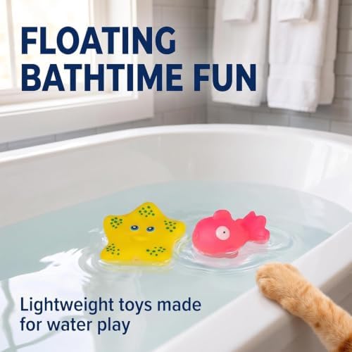 6 Pcs Pool Cat Interactive Toy, Cat Pool Toys, Floating Water Toy, Pet Kitten Swimming Bathing Fish Toy,Bath Toys, Sensory, Cats for Endless