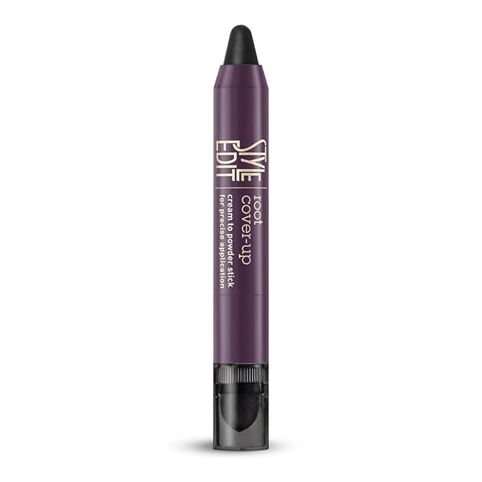 Style Edit Root Touch Up Stick | Temporary Hair Color for Gray Roots and Thinning Hair | Salon-Quality, Transfer-Resistant Hair Concealer | Black, 0.11 oz