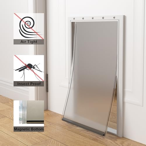 MIAOTONG 2 Pack Weatherproof Large Dog Door Replacement Flaps with Screws | Compatible with PetSafe Freedom Doggie Door PAC11-11039,Dog Door Flap Measures 10 1/8" X 16 7/8", Flexible, Durable, BPA-Free