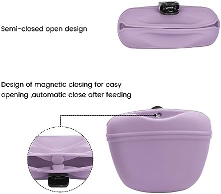 AUDWUD Silicone Dog Treat Pouch with Clicker Magnetic Closure Secure Clip