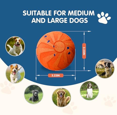 Smart Interactive Dog Toys,Vibrating Dog Ball,Automatic Moving/Bouncing/Rotating,Water Resistant Balls for Medium Large Dogs - Chase Pet Toys to Keep Them Busy (Blue)