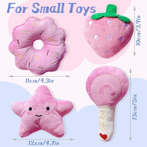 Small Dog Toys, Pink Puppy Toys, 4 Packs Dog Chew Toys for Fun