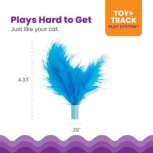 Catstages Dart N' Dash Replacement Feathers for Cat Track Toy – 10 Pack of Colorful Feathers for Interactive Play, Teasing & Mental Stimulation