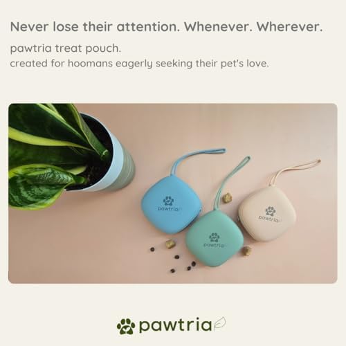 Pawtria BPA free Silicone Dog Treat Pouch, Matte Blue