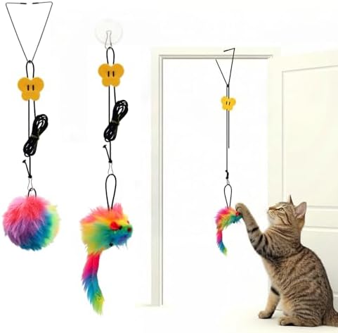 Hanging Toys for Doorway, door frame cat toys for Indoor Cats Kitten 2 Pcs