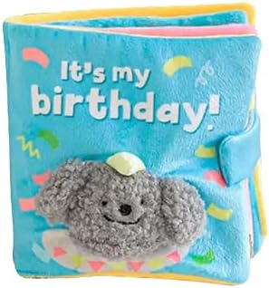 StarSnowe×Cute Dog Enrichment Toys,Squeaky Snuffle Book Series,Interactive Sniff Mat for Mental Stimulation & Slow Feeding,Treat Puzzle Toys for Puppy,Crinkle Gifts (Blue - Birthday)