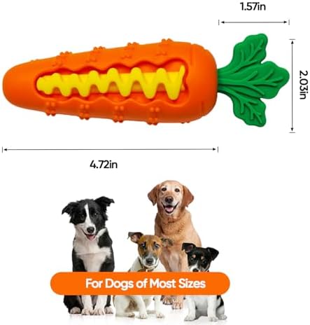 Durable Carrot Dog Toy, Silicone Treat Dispensing Chew Toy