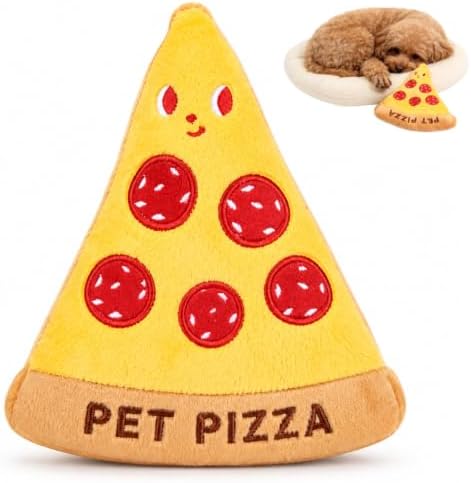 Pizza Dog Squeak Toy, 1 Pack (Yellow)