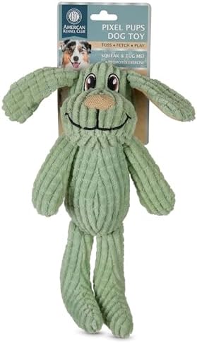 American Kennel Club Pixel Pups Dog Toy – Soft Plush Squeaky Toy for Toss, Fetch & Tug Play, Cozy Comfort Toy that Promotes Exercise for Small to Medium Dogs