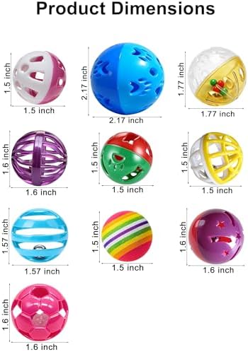 10 Pack Ferret Bell Ball Toys – Bright Interactive Play