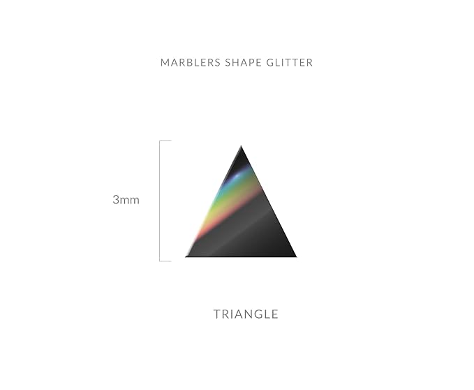MARBLERS [Triangle] Shape Glitter for Body & Face 0.11oz (3g) | Flake | Non-Toxic | Vegan | Cruelty-Free | Eyeshadow, Nail Polish, Nail Art | Festival, Rave & Party Makeup | Body & Face