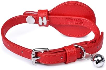 Blueberry Pet Microfiber Leather AirTag Cat Collar with Bell