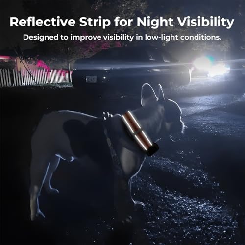 Gen 2 Dog Tracker No Subscription for Medium & Large Dogs, No Cell Service, 3-Level Virtual Fence, Up to 7-Day Tracker Battery, IP67 Waterproof, Reflective Collar, Remote Light & Sound