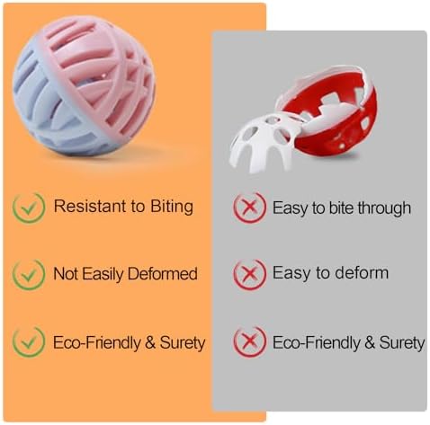 Cat Toy Balls with Bell Inside, Rubber, 2 inches, 3 Pcs