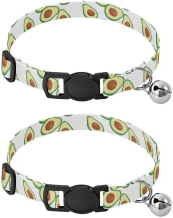 Avocado White Cat Collars with Bell 2 Pack Cat Collars Adjustable 10.6 to 17.1 Inches