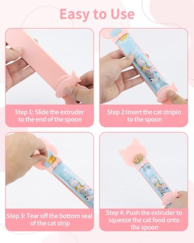 4PCS Cat Treat Spoon Squeeze Dispenser