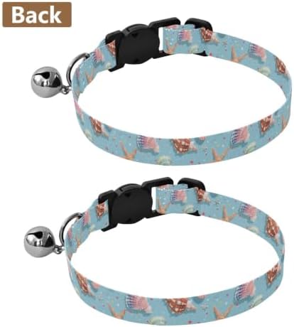 Cute Starfish Blue Cats Collar 2 Pack Pet Collars for Cats Adjustable Length 10.6" to 17.1"