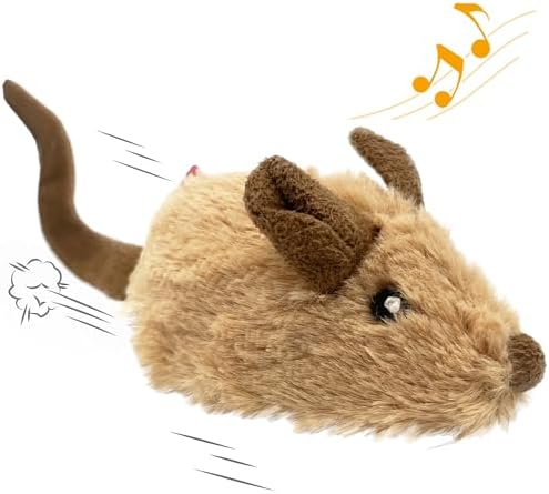 Gigwi Interactive Cat Toys For Indoor Cats, Moving Cat Toy For Bored Indoor Adult Cats, Automatic Electronic Moving Mouse Cat Toys With Realistic Squeaky, Kitten Toys Cat Hunting Toys For Self Play