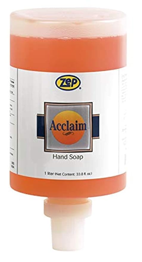 Zep Acclaim Antibacterial Liquid Hand Soap - 1 Liter (Case of 6) 314911 - Perfect For Business Or Home Use - Can Attach To D-1000 Dispenser Pump