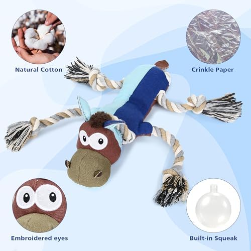 IOKHEIRA Dog Toys for Aggressive Chewers,Tough Indestructible Dog Toys,Squeaky Toys for Large Dogs,Durable Dog Chew Toys (Navy Blue)