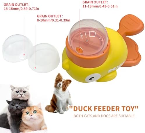 Interactive Duck Pet Treat Dispenser, Food Puzzle Toy, IQ Training Slow Feeder for Dogs and Cats