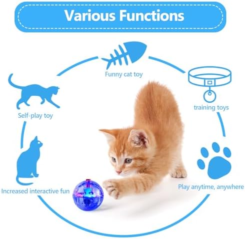 Frienda 4 Pcs Light up Cat Ball LED Motion Ghost Hunting Cat Ball(Clear)
