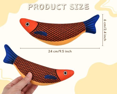 DS.DISTINCTIVE STYLE 3 Pack Catnip Cat Toys with Subtle Sound - Kicker & Interactive Fish Shapes for Kittens and Adult Cats