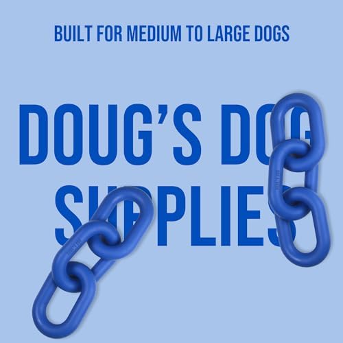 Doug's Dog Supplies Chain Link Tug Toy, Tug Toys for Dogs, Rubber Chain Toy for Tug of War (Blue)