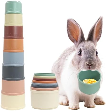 8 PCS Bunny Toys Bunny Cups Stackable Guinea Pig Stacking Cups