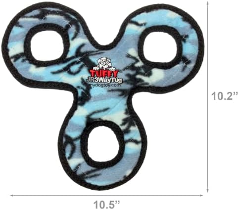 TUFFY® : 2 Pack 3Way Tug Dog Toy: Ultra Durable Plush Toy with Multiple Layers & Reinforced Seams, Washable and Floats, Original Construction