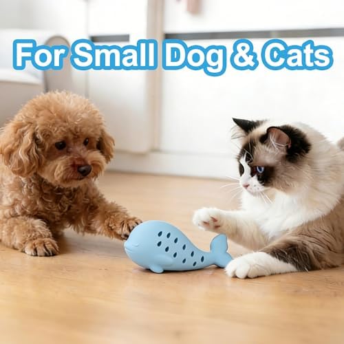 Slow Feeding Dog Toy Whale Shape, Silicone Chew Toy for Puppies & Cats, Interactive Food Dispensing Puzzle Toy to Slow Down Eating, Prevent Bloat & Keep Pets Entertained