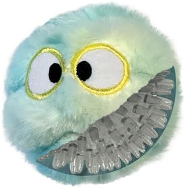 FOUFIT Fuzzy Wuzzy Goof Balls Pet Toy, 4-Inch, Blue/Yellow