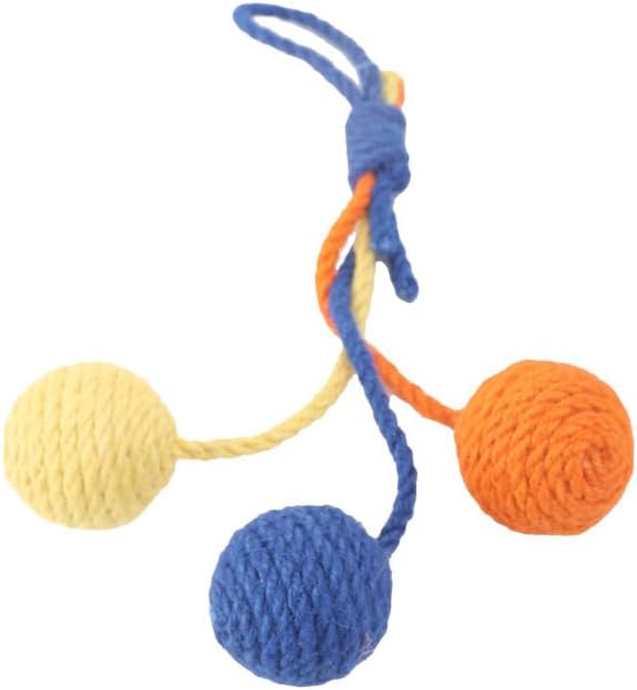 3 Pieces in 1 Cat Scratch Balls Toy Sisal Balls for Cats Tree Hanging Cage