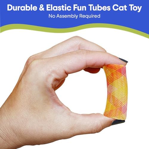 SPOT Kitty Fun Tubes Cat Toy with Catnip Inside | Bouncy Interactive Mesh Toy for Cats and Kittens to Bite, Swat and Chase | 3 Pieces