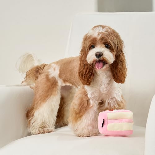 CHEWFFON Dog Interactive Toy, Snuffle Strawberry Cake for Enrichment
